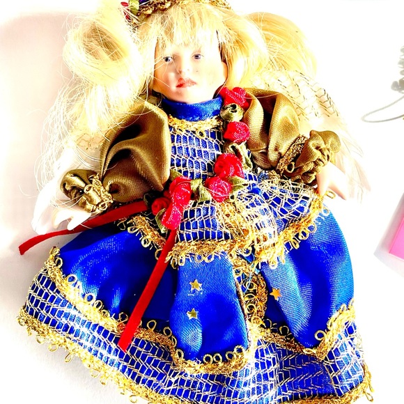 3 Vintage Paradise Galleries Porcelain Doll Christmas Holiday Ornaments - Picture 4 of 10